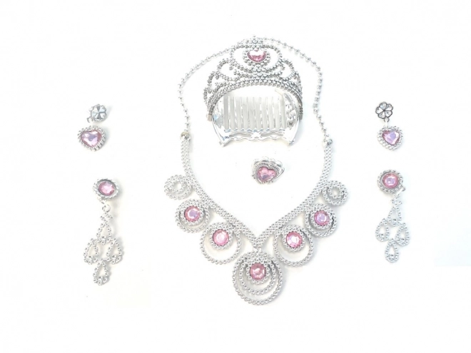 Set voor prinses kroon, oorbellen en ketting
