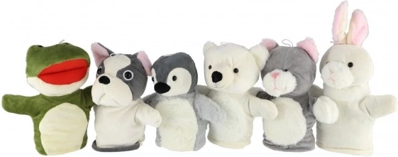 Pluchen handpoppen dieren voor kinderen mix - 1 stuk