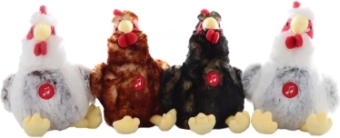 Pluchen kip met haan met geluid 22 cm