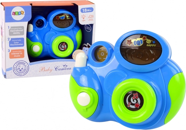Interactieve kindercamera – licht en geluid, blauw