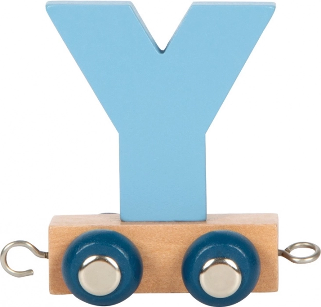 Kleine houten pooltrein letter Y