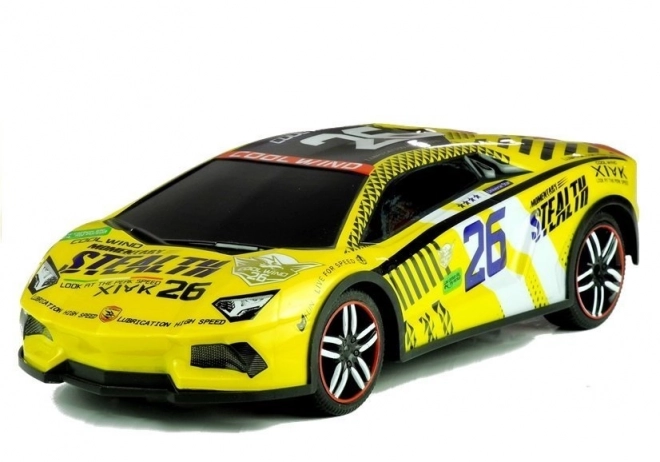 Op afstand bestuurbare sportwagen Pilot R/C Geel