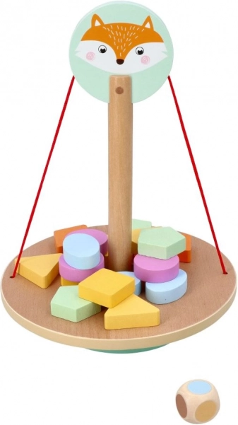 Houten balansspel met vos