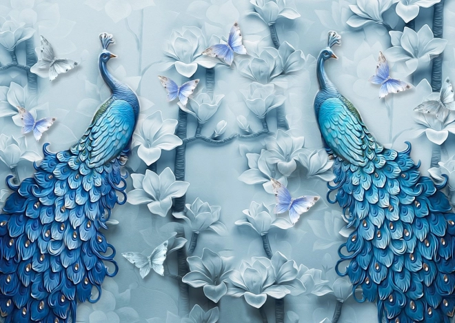 Puzzel Blauwe Pauwen 1000 stukjes