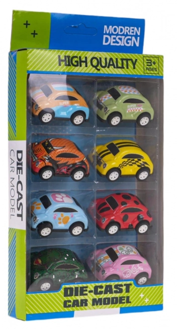 Set van 8 aangedreven autootjes