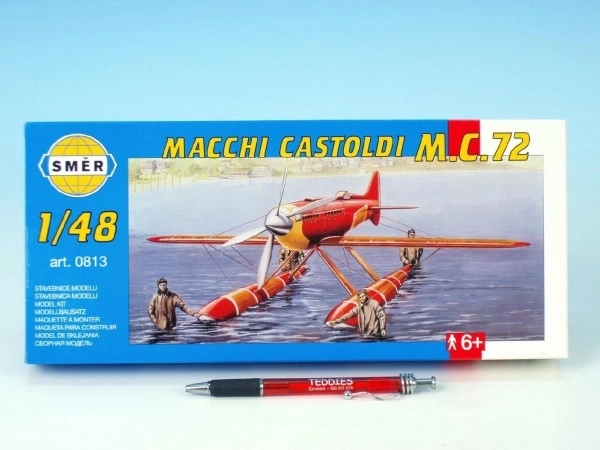 Model Macchi Castoldi M.C.72 1:48 17,5x19cm in doos 31x13,5x3,5cm