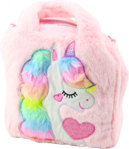 Pluche kindertas met eenhoorn roze