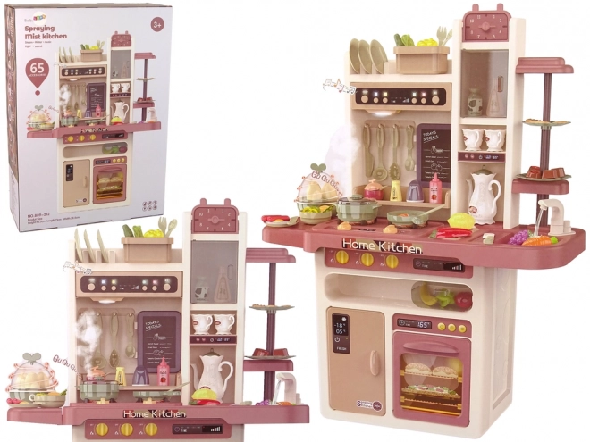 Kinderkeukentje met water, stoom en geluiden - 65 accessoires