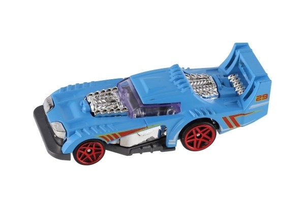Auto racen 6stks metaal/plastic 8cm vrij rollend in doosje 10,5x27,5x4cm