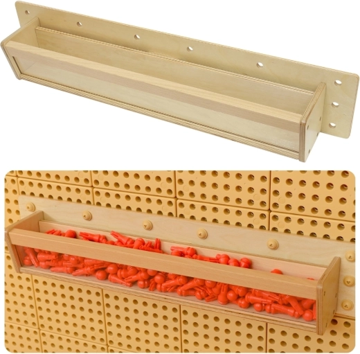 Houten opbergdoos met transparante wand 80 cm voor wetenschappelijk-creatieve Masterkidz STEM-borden