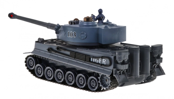 Op afstand bestuurbare 2 tanks T-34 vs. Tiger voor kinderen 3+ Schietende modellen 1:28 + Grote tankgevecht + Licht- en geluidseffecten