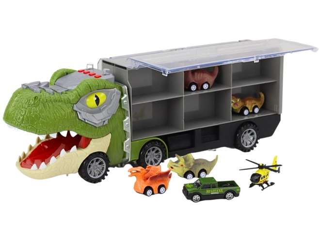 Dinosaurus Transport Truck 6st Lichten Geluiden Groen