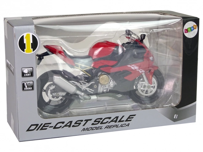 Model motorfiets BMW S1000RR Rode geluiden Lichten