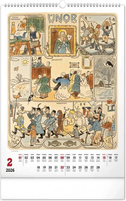 Muurkalender Josef Lada 2026