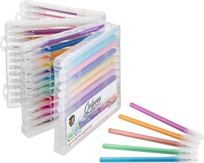 Gelpennen in een kunststof doosje – set van 48 stuks