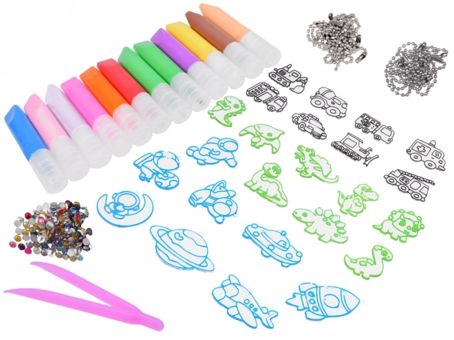 Uitgebreide DIY creatieve sleutelhanger set ZA5209
