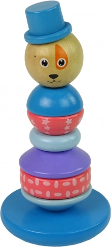 Houten educatieve piramide Hond met hoed