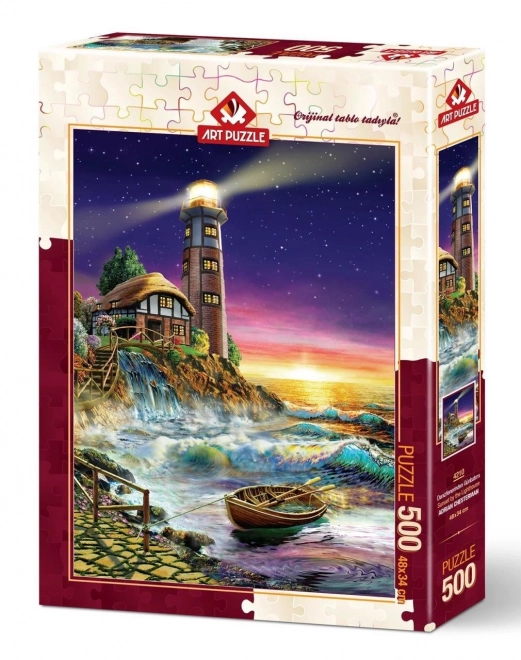 ART PUZZLE Legpuzzel Zonsondergang bij de vuurtoren 500 stukjes
