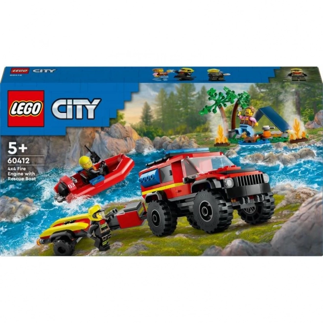 LEGO® City 60412 Brandweerwagen 4x4 en reddingsboot