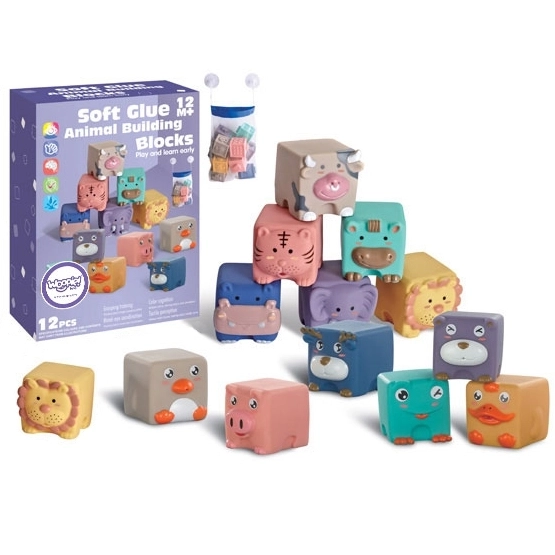 WOOPIE sensorische blokken en puzzeldieren 12 stuks