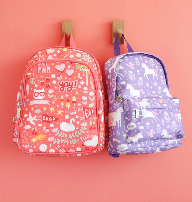 A Little Lovely Company Kleine Kinderrugzak – Eenhoorns en Regenboog
