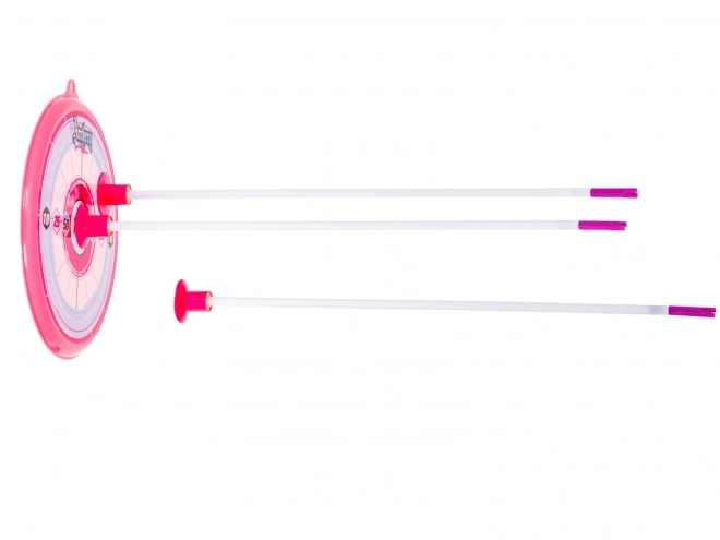 Roze boog met pijlen en doelwit