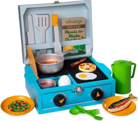 Kinderspeelgoed kampeerset met keukentje