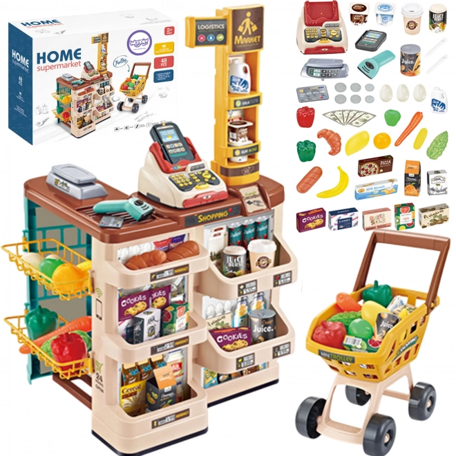 Supermarkt met kar en accessoires Woopie