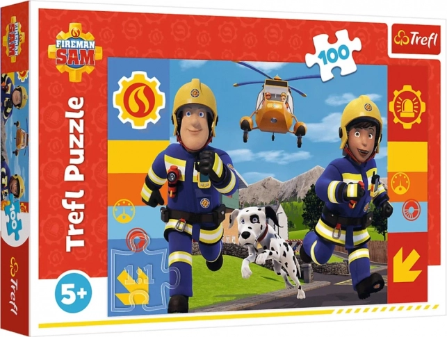 Puzzel 100 stukjes – altijd behulpzame BRANDWEERMAN SAM TREFL