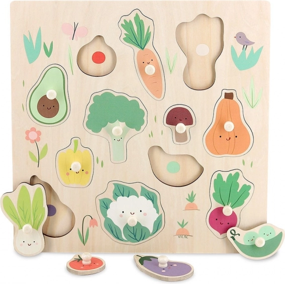 Vilac puzzel Groenten met knopjes