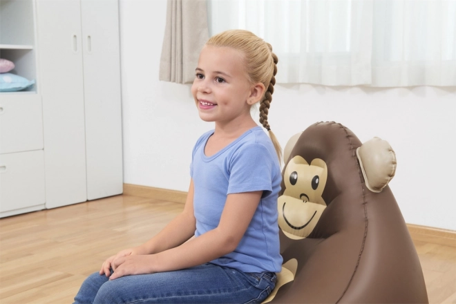 Opblaasbare stoeltje aapje voor kinderen