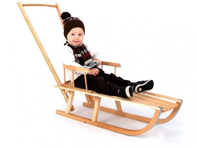Pools houten sleeën met duwstang SP0370