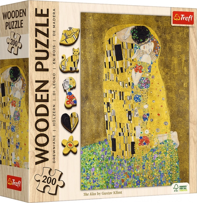 Houten puzzel Gustav Klimt - De Kus 200 stukjes
