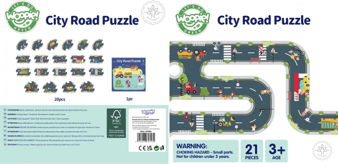 Woopie Green stads-puzzel voor kinderen - Autoweg