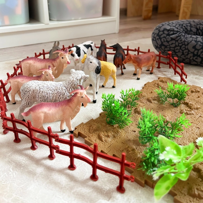 Set boerderijdieren met koffer 57 stuks