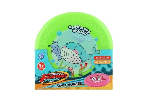 Vliegende/gooiende schijf rubber 18cm