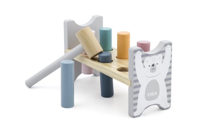 VIGA PolarB Houten bank met hamertje – Montessori speelgoed