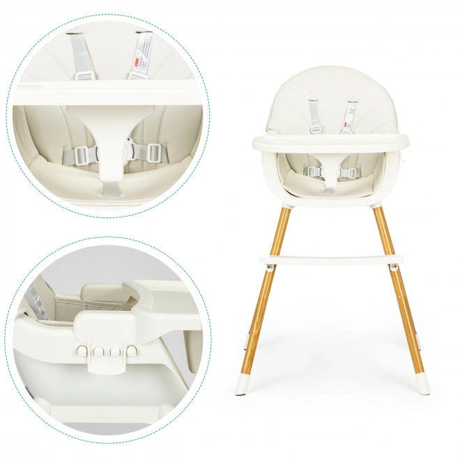 ECOTOYS Eetstoel 2-in-1 Beige