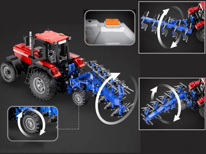 Grote set blokken 1675-ele 1:17 Tractor + ploeg met afstandsbediening ZA5251