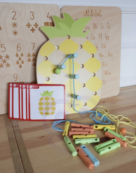 Houten rijgspeelgoed Ananas Classic World