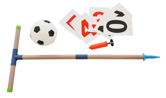Set van twee voetbaldoelen met scorebord en accessoires
