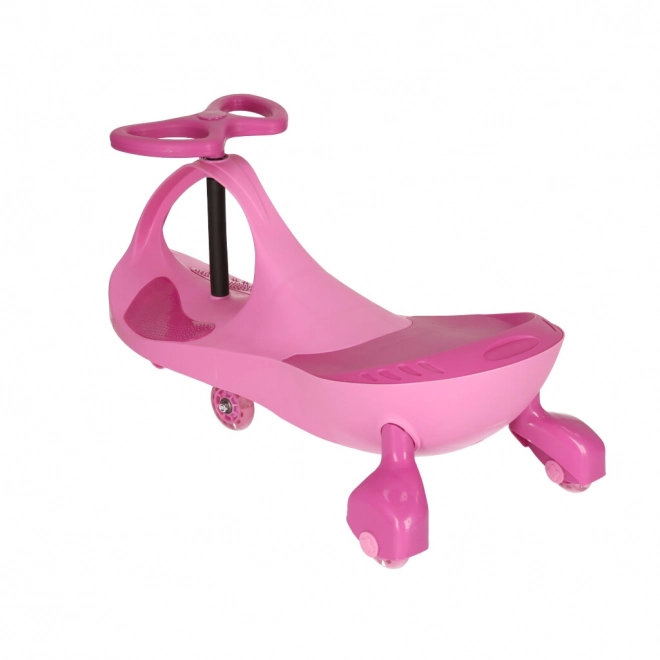 Roze kinderloopfiets met verlichte LED-wielen