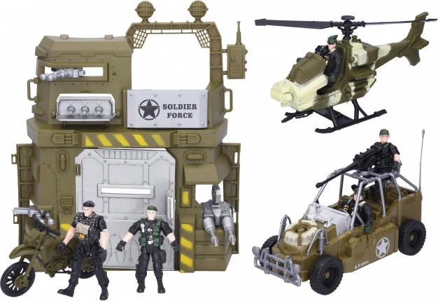 Militaire set met auto en helikopter voor kinderen