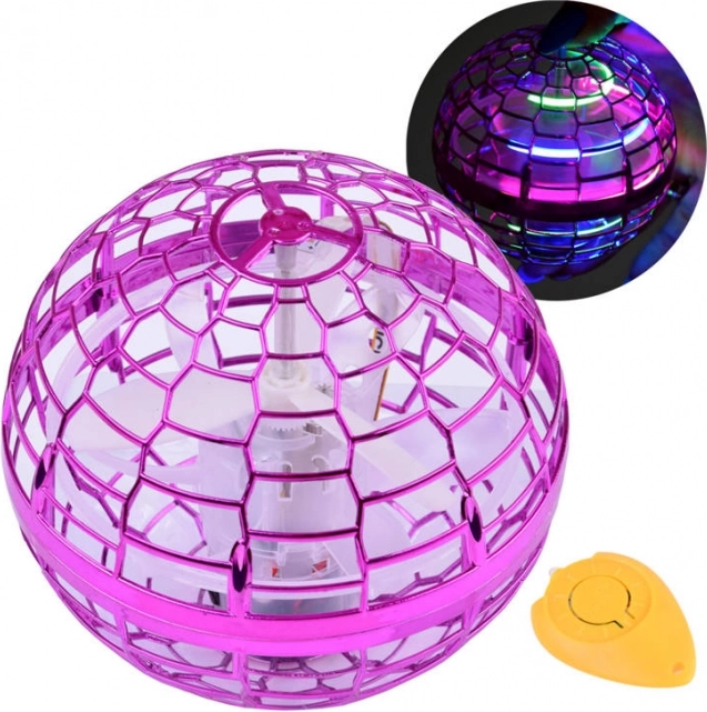 Vliegende UFO-bal met LED en handbesturing – Paars