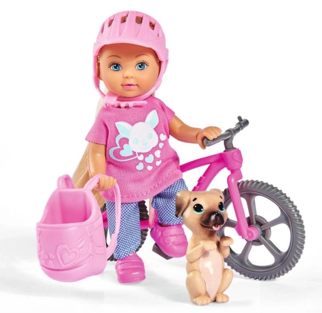 Pop Evička met fiets