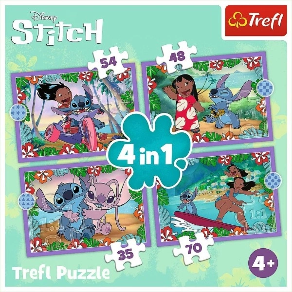 Puzzel Lilo & Stitch 4v1 Gekke dag Trefl