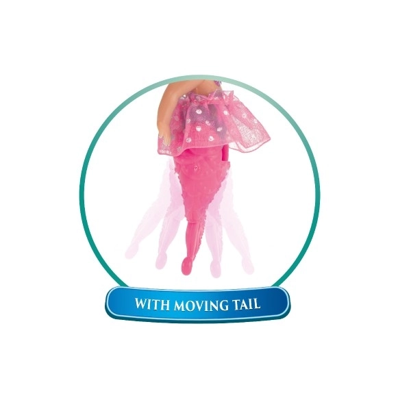 Zeemeermin poppen 2 stuks 10cm plastic met accessoires op kaart
