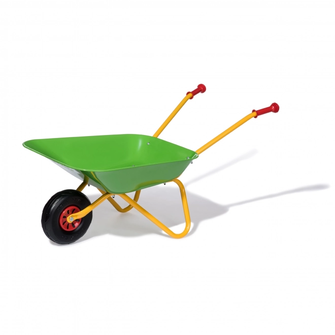 Groene metalen kruiwagen voor kinderen