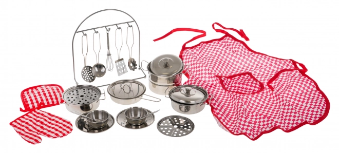 Set van metalen potten + accessoires - 23 stuks