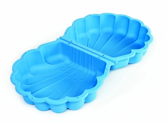 Zandbak schelp met deksel blauw